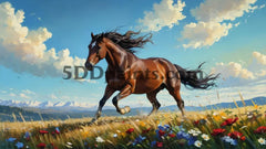 5D Diamond Painting Galloping Horse In The Sun Decoration