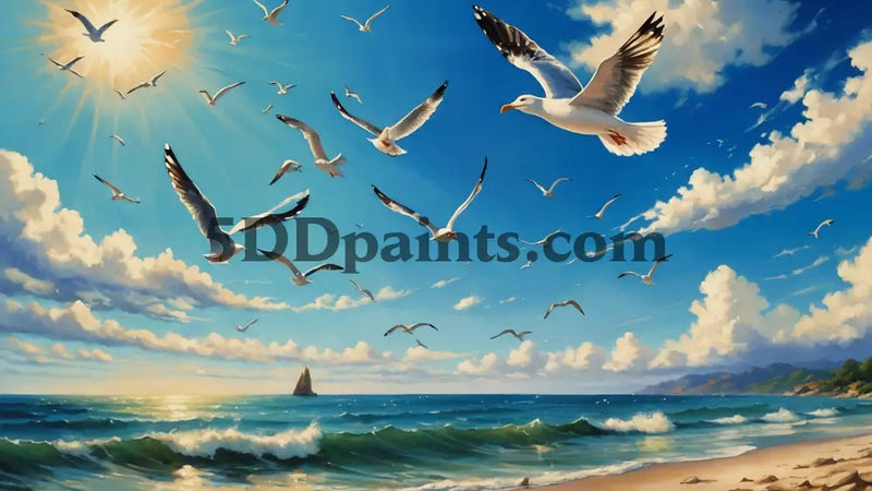 5D Diamond Painting Graceful Seagulls In Flight Art & Craft Kits