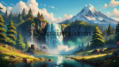 5D Diamond Painting Mountain Waterfall Square Drill / 20X30 1 Art & Craft Kits