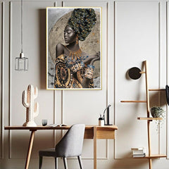 5D Diamond Painting African Woman by the Moon