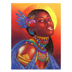 5D Diamond Painting - Partial Drill - African Woman - Sparkling