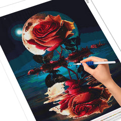 AB Diamond Painting Rose in the Moonlight