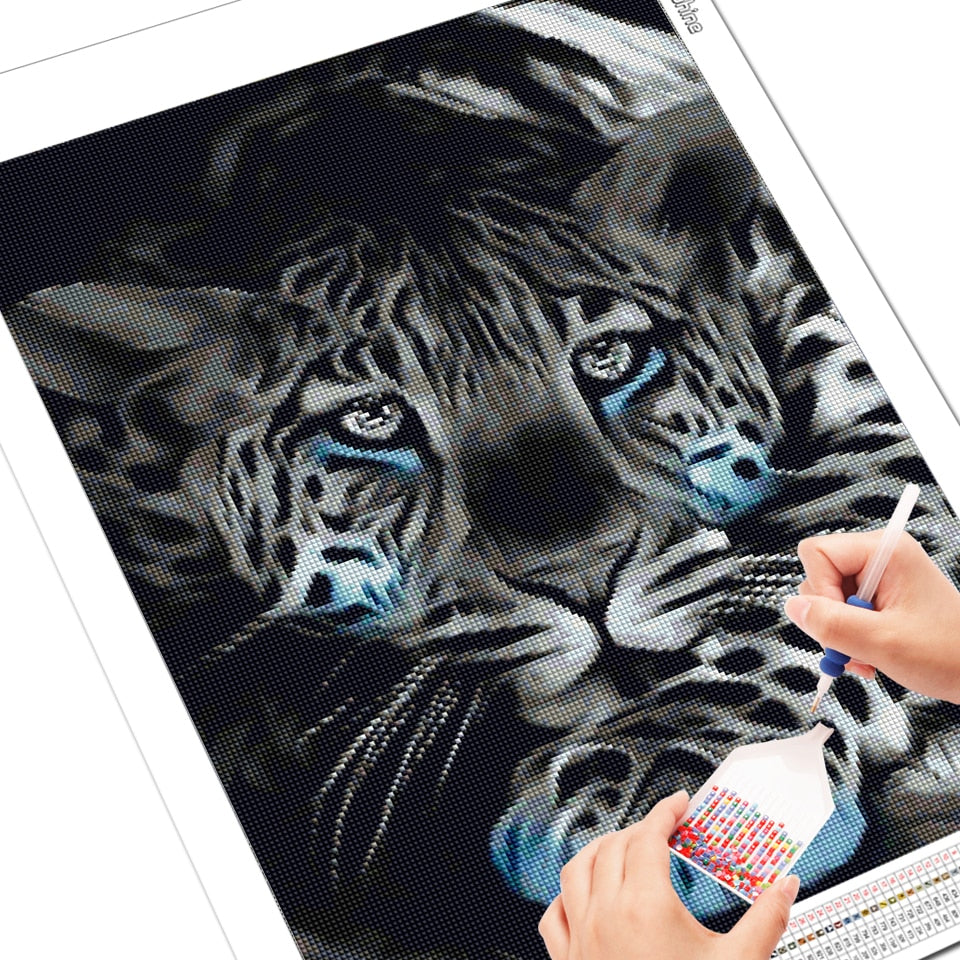5D Diamond Painting Black and White Cat