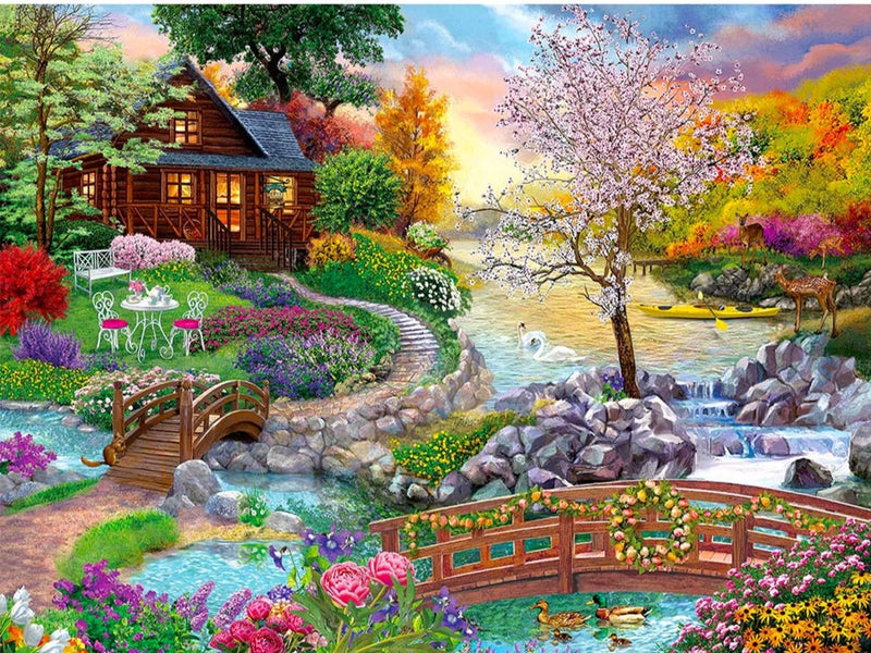 5D Diamond Painting House Garden Landscape