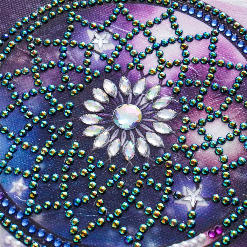 5D Diamond Painting Sparkling Purple Dreamcatcher - Partial Drill