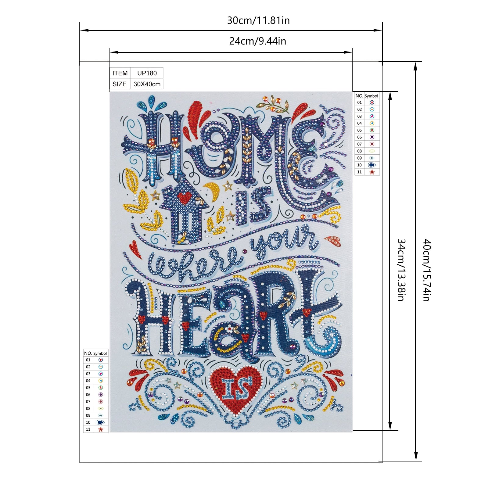 5D Diamond Painting Sparkling -"Home is Where the Heart is" Partial Drill