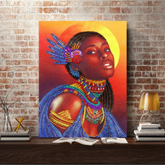 5D Diamond Painting - Partial Drill - African Woman - Sparkling