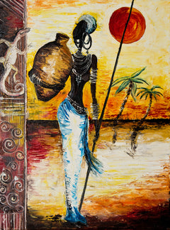 5D Diamond Painting African Woman by the Water