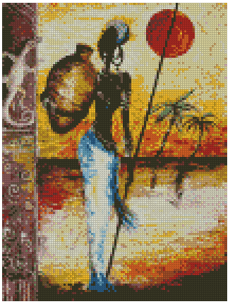 5D Diamond Painting African Woman by the Water