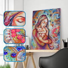 5D Diamond Painting Sparkling - Partial Drill Mother and Child