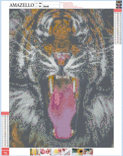 5D Diamond Painting Tiger Roar