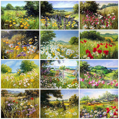 5D Diamond Painting Flowers in a Meadow