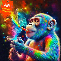 AB Diamond Painting Smoking Chimp