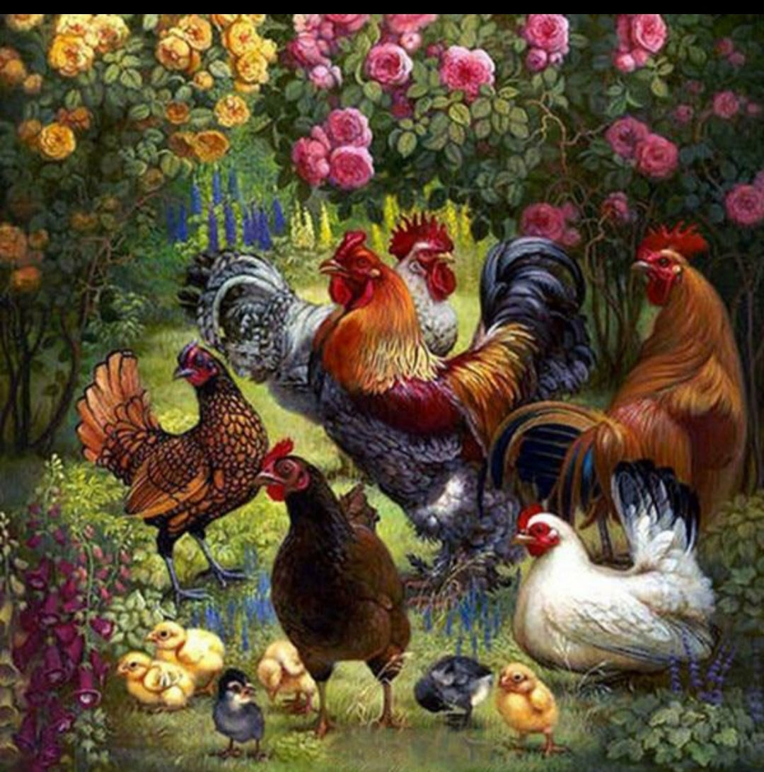 Diamond Painting Chicken, Chick, and Rooster