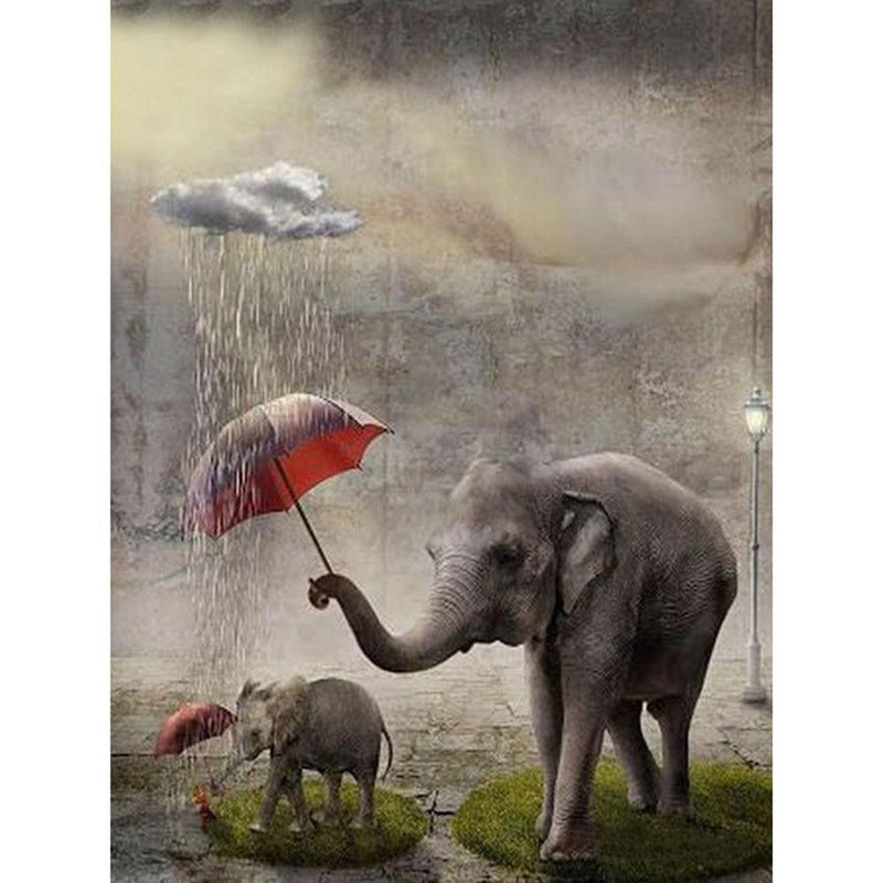5D Diamond Painting Elephant in the Rain - Amazello