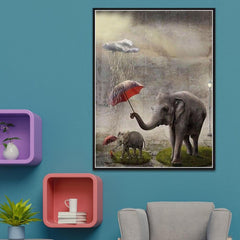 5D Diamond Painting Elephant in the Rain - Amazello