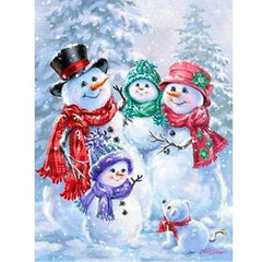 5D Diamond Painting Snowman and Family