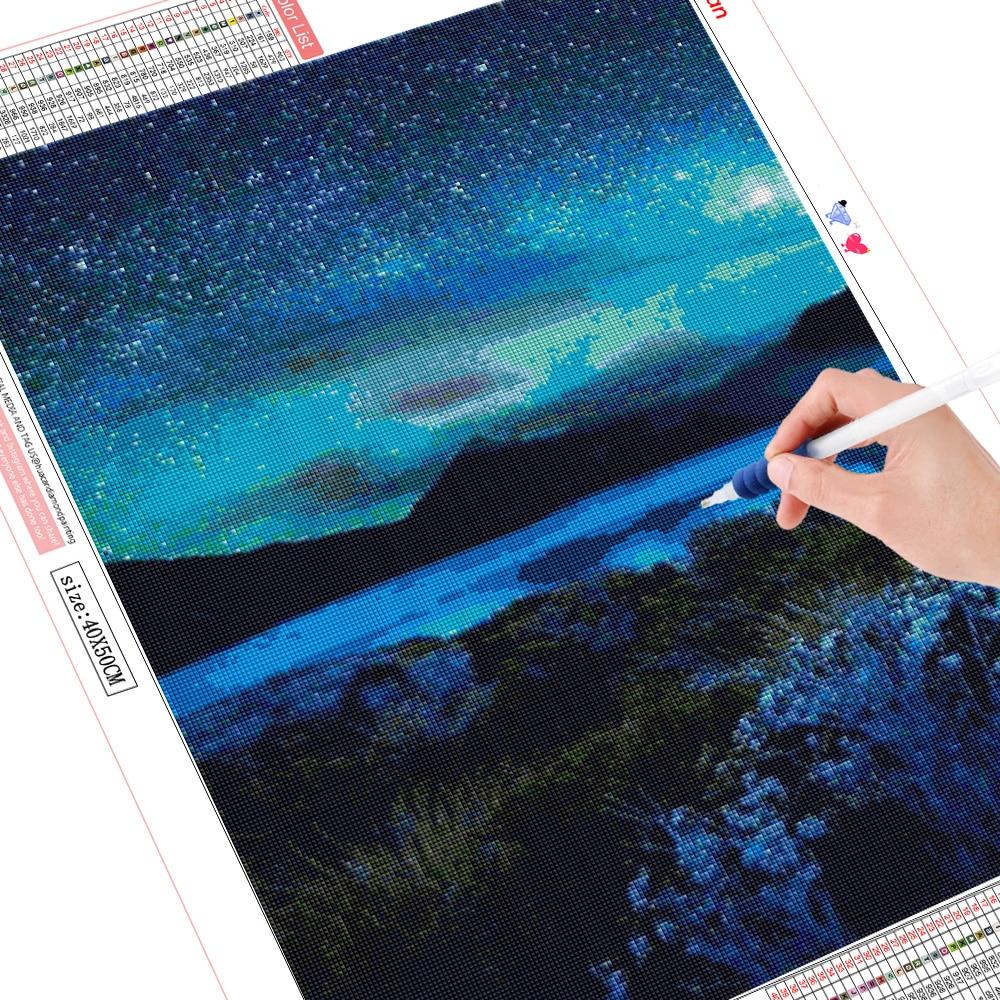 5D Diamond Painting Starry Mountain Night Sky