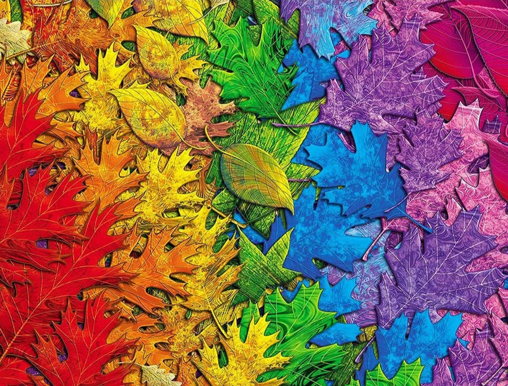 5D Diamond Painting Rainbow Maple Leaves