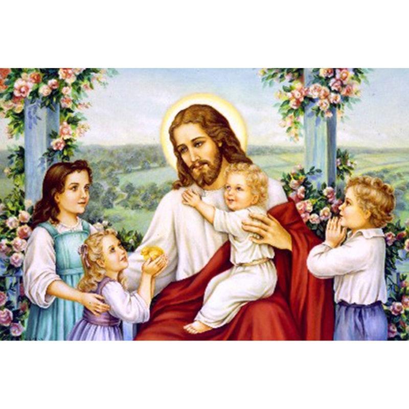5D Diamond Painting Jesus and Children - Amazello
