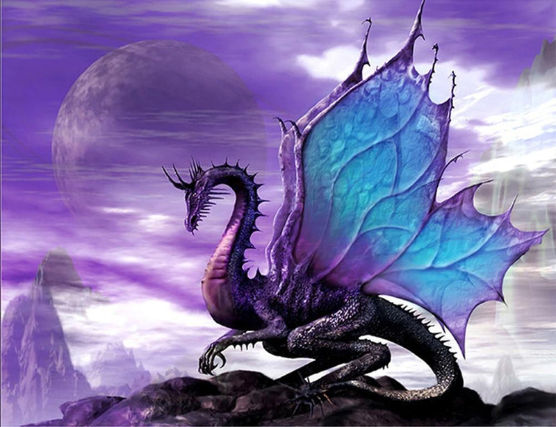 5D Diamond Painting Purple Dragon - Amazello