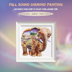 5D Diamond Painting Elephant and Lion and Leopard