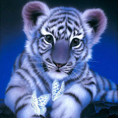 5D Diamond Painting Tiger and Butterfly - Amazello