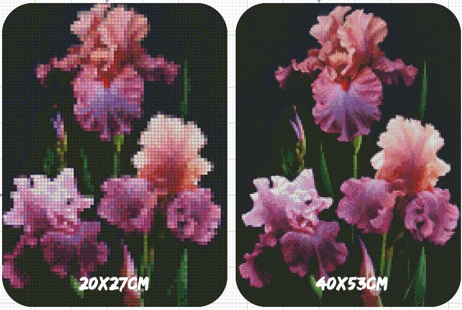 5D Diamond Painting Purple with Orange Flowers - Amazello