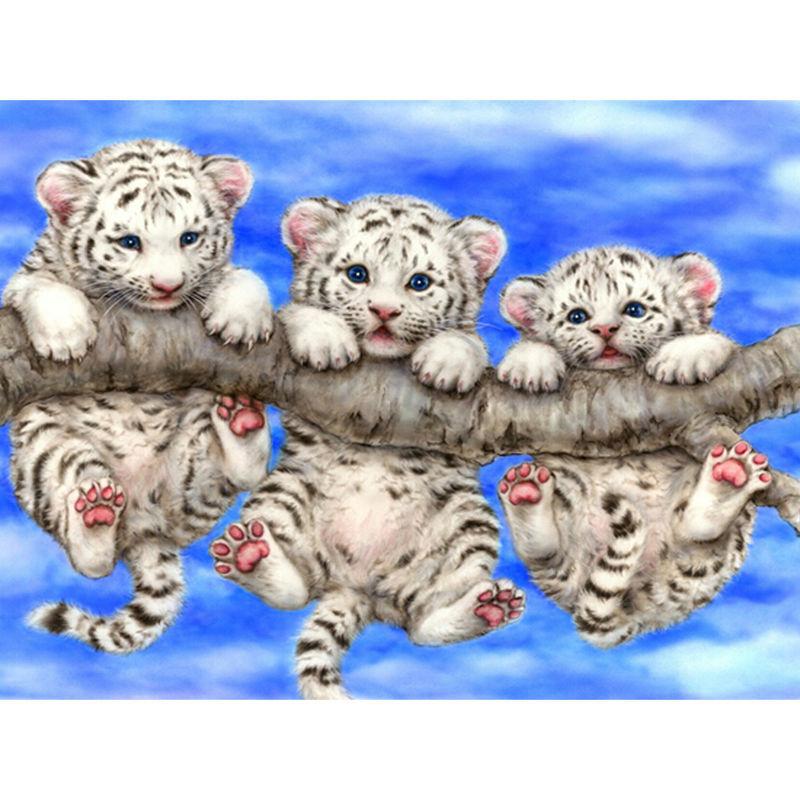 5D Diamond Painting Three Little Tigers - Amazello