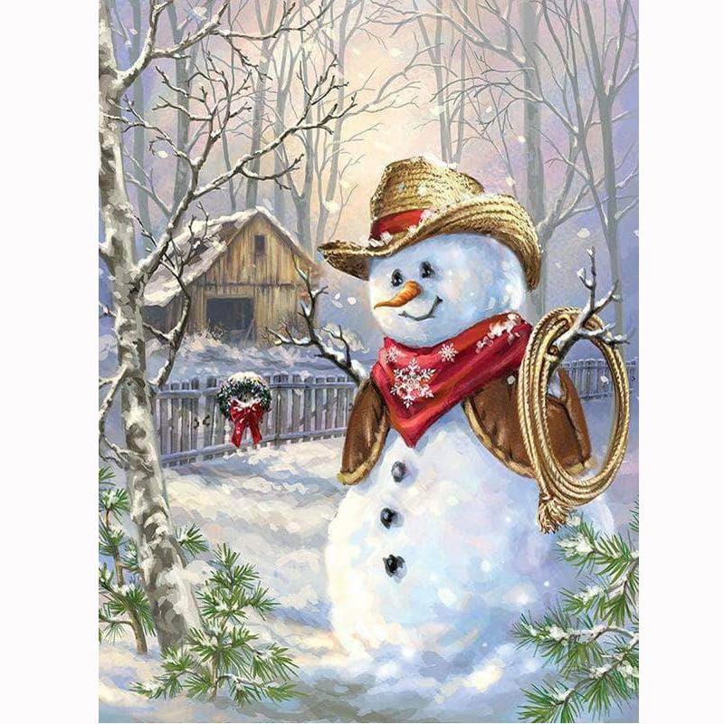 5D Diamond Painting Cowboy Snowman - Amazello
